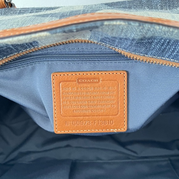 Coach Denim and Tan Signature Tote - Picture 4 of 12